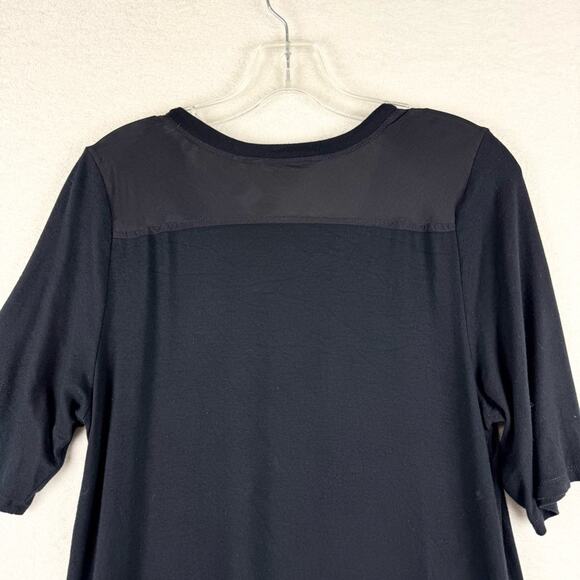 Soft Surroundings Eden Hi-Lo Tiered Short Sleeve Tunic Top Black Size M Minimal - Picture 8 of 12